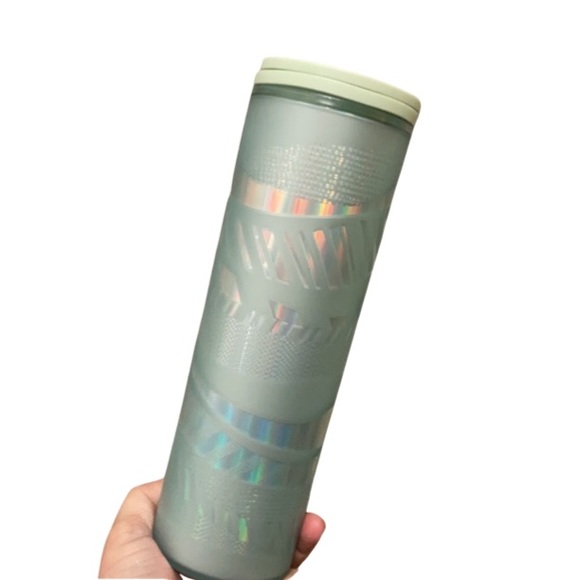 Starbucks Ribbon Swirl Mint Green Travel Coffee Mug - Picture 3 of 8